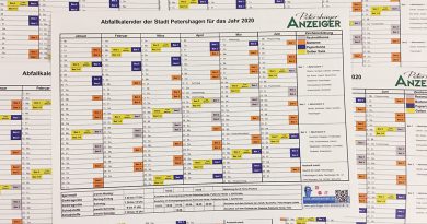 Verteilung der Abfallkalender der Stadt Petershagen für 2020 Verteilung der Abfallkalender der Stadt Petershagen für 2020