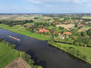 Die Weser mit der Gele-Mündung in Ilvese. Foto: Dietmar Meier