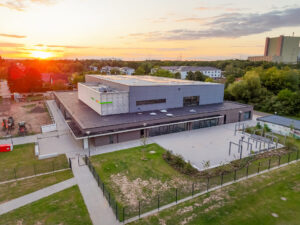 Luftbildaufnahme der Weser-Halle in Lahde. Foto: Krischi Meier