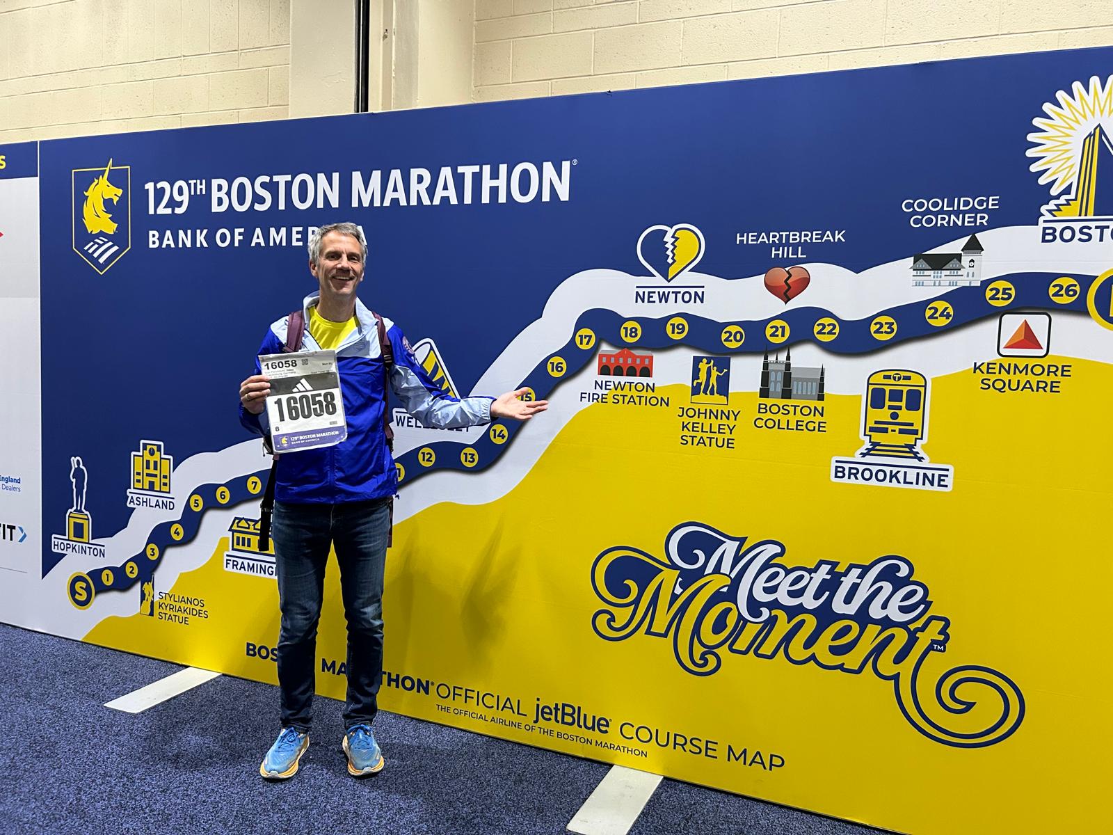 Jobst von Palomobini beim Boston-Marathon. Foto: privat