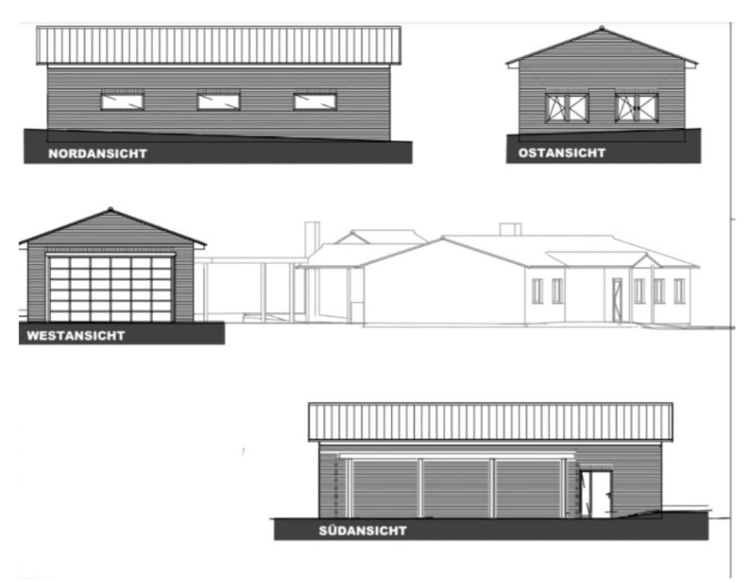 Mehr Platz für den Fuhrpark der DLRG: In Uchte entsteht derzeit eine Garage (links), die in das Förderprogramm Weserleiter aufgenommen wurde. Grafik: Land Niedersachsen