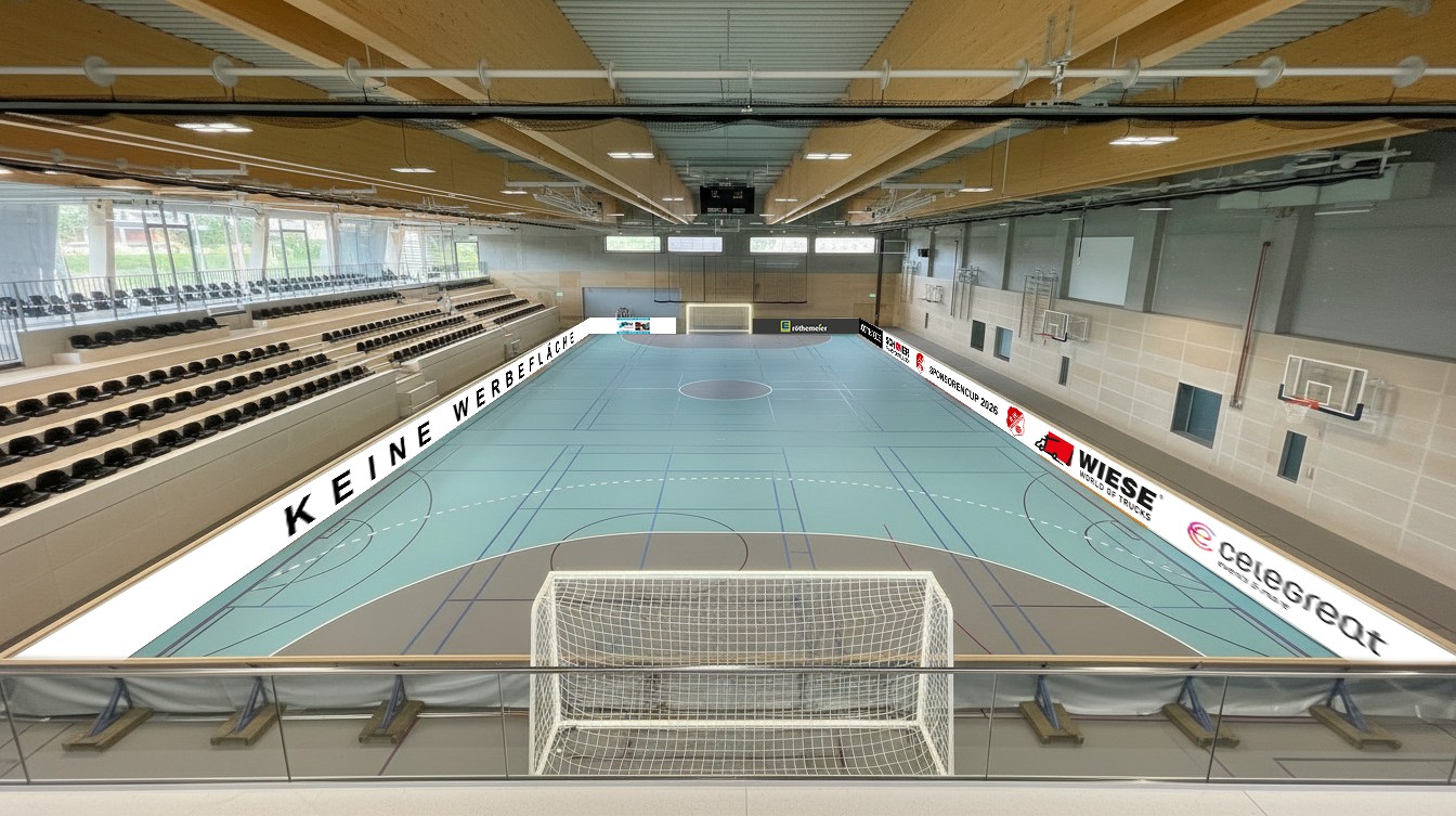 RW Maaslingen trägt seinen Sponsorencup in der neuen Weser-Halle aus - inklusive Rundumbande. Foto: RW Maaslingen