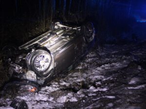 Glätteunfall am heutigen Mittwoch auf der B 482. Foto: Polizei Minden-Lübbecke