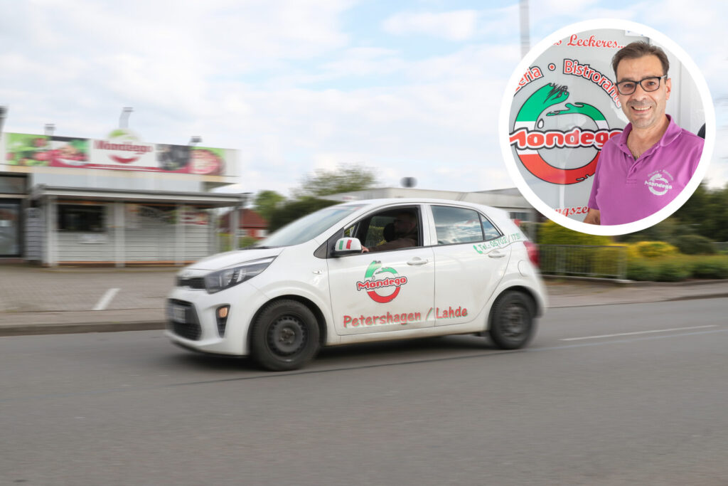 Geschäftsführer Antonio Da Silva zeigt, wie trotz der Brückensperrung jede Pizza pünktlich ankommt – dank cleverer Logistik über das Stauwehr. Fotos: Krischi Meier